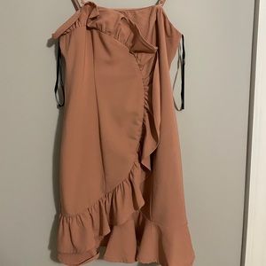 Blush ruffle bodycon mini dress NWOT